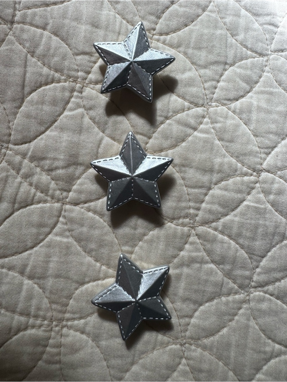 Silver Star button covers - Set of 3